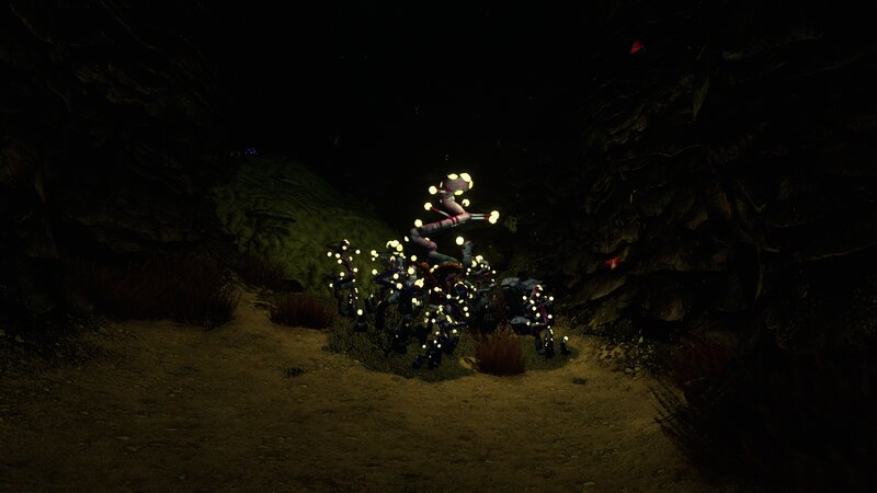 Glowing Creatures in Cave
