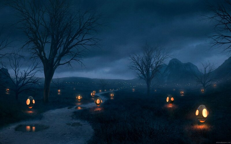 Glowing Creatures in Field