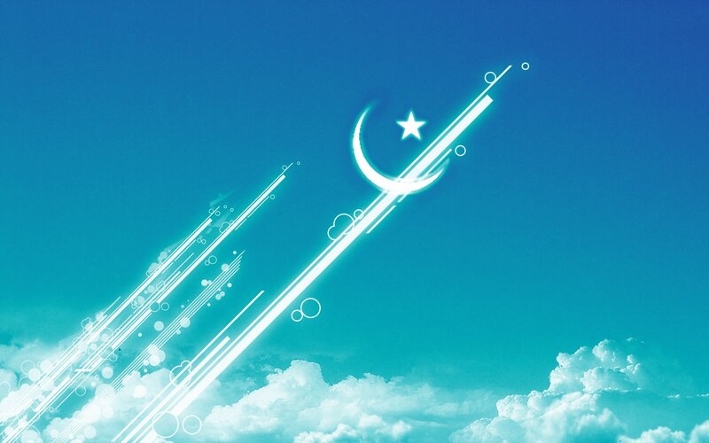 glowing crescent and star