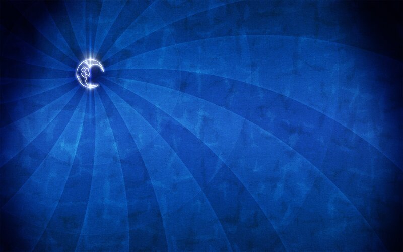 Glowing Crescent Moon — Blue, Serene, Night, Digital Art, Rays