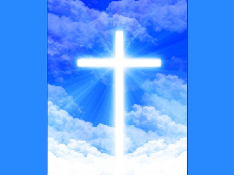 Glowing Cross in Sky