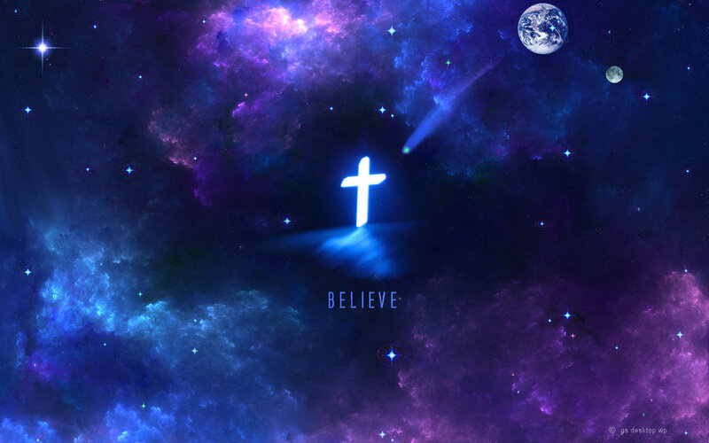 Glowing Cross in Space
