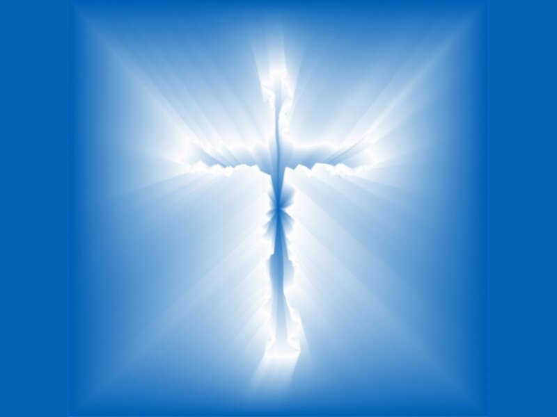 Glowing Cross Shape — Blue