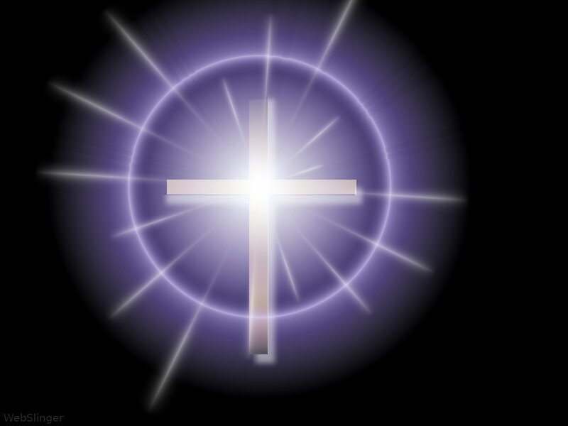 glowing cross with light rays