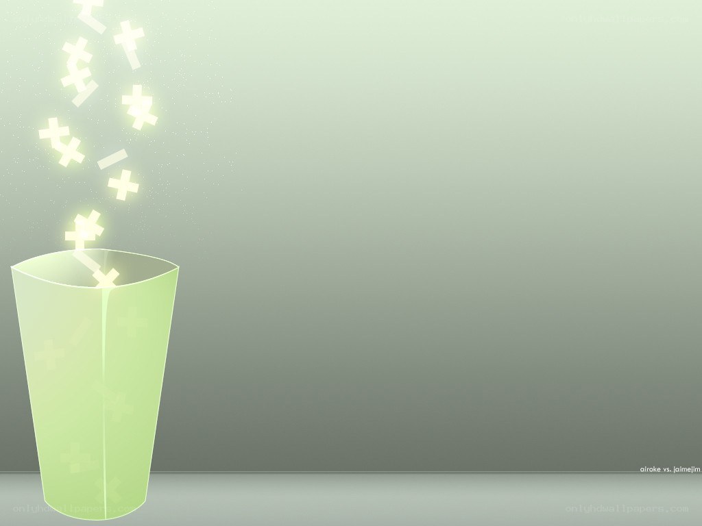 glowing crosses in a cup