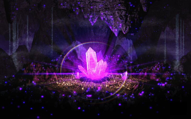 glowing crystal cave