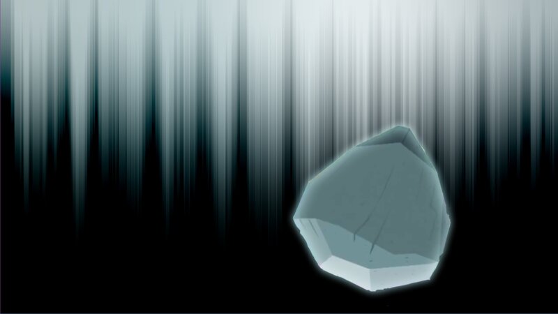 glowing crystal in dark forest