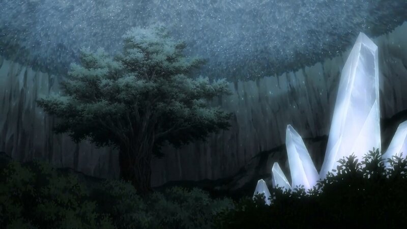 Glowing Crystals in Cave