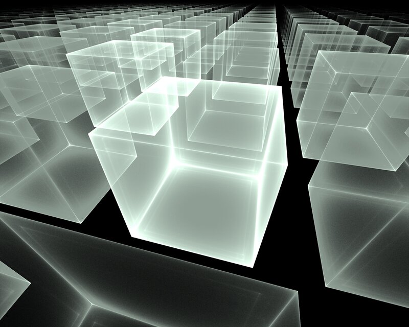glowing cube grid