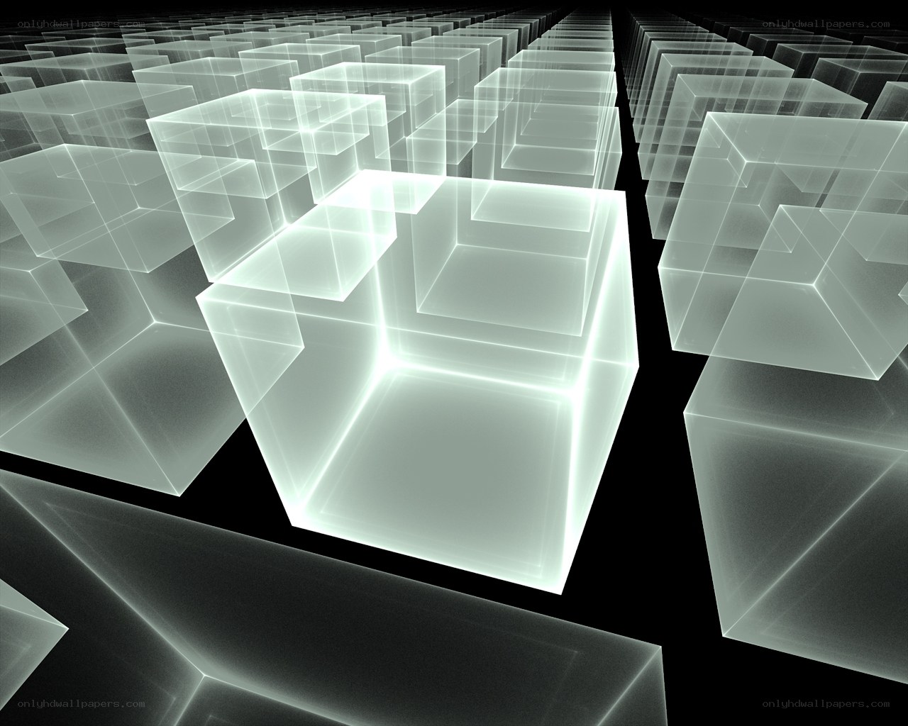 glowing cube grid