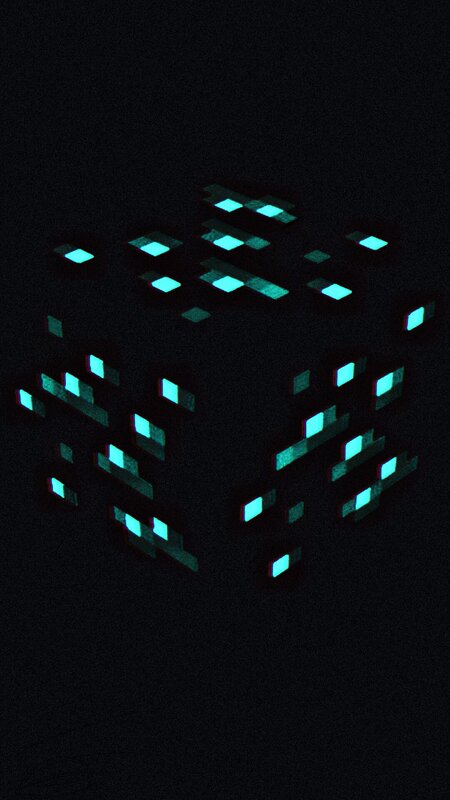 Glowing Cube in Darkness