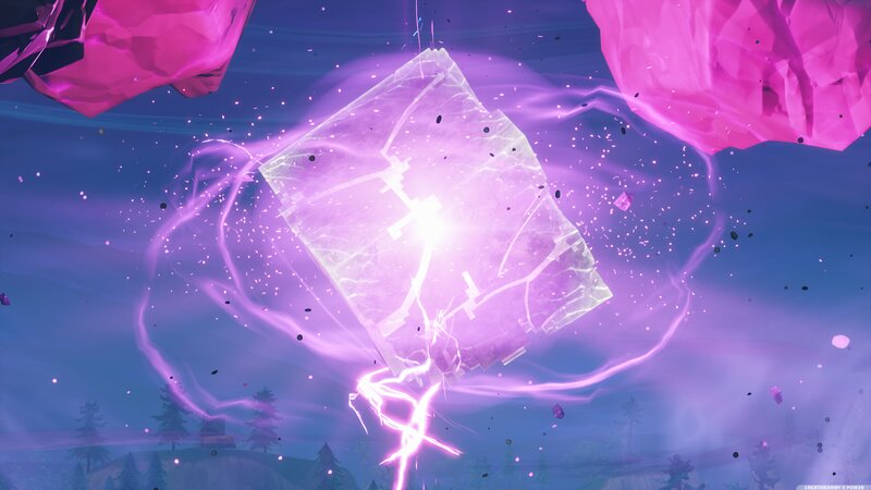 Glowing Cube in Sky