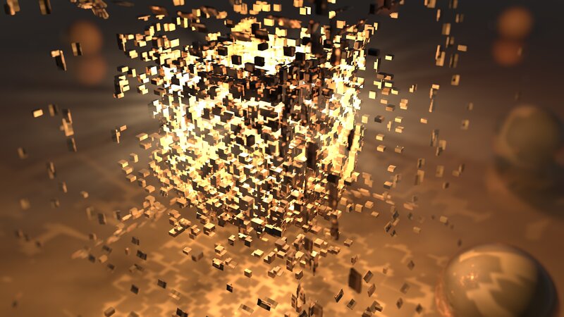 Glowing Cube of Blocks