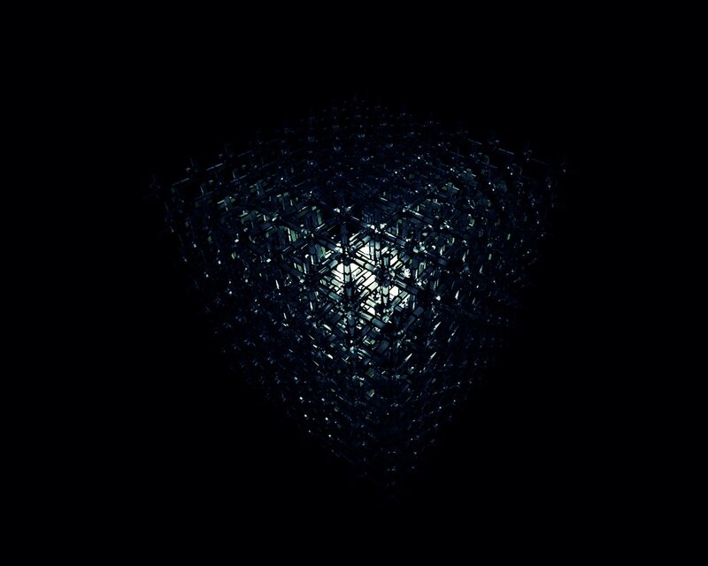 glowing cube structure