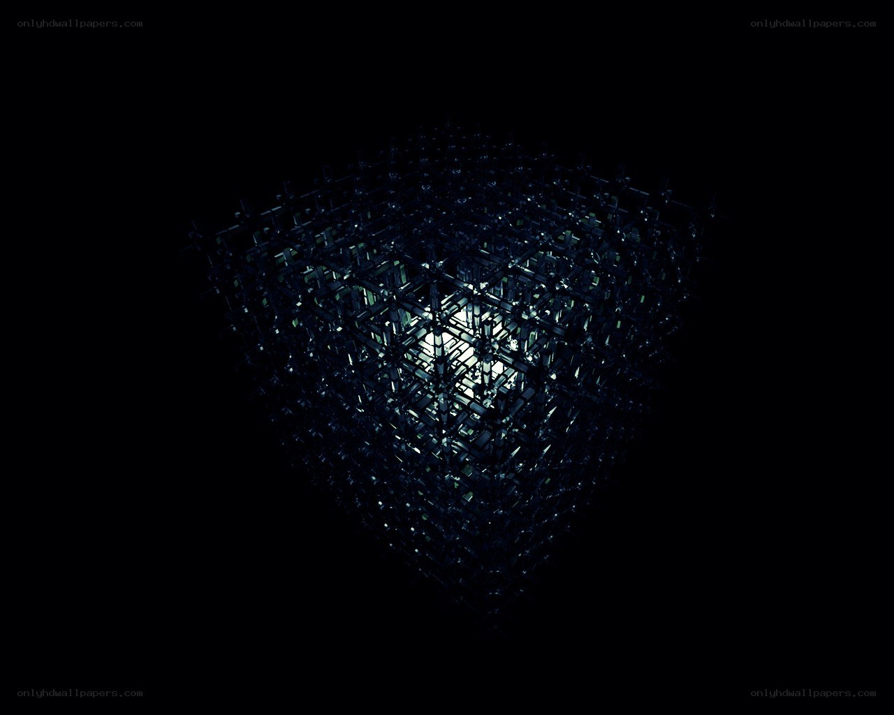 glowing cube structure
