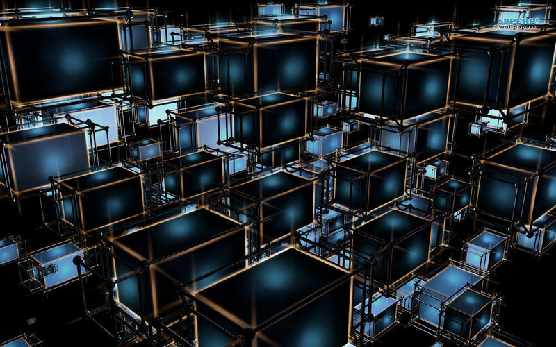 Glowing Cube Structure — Black