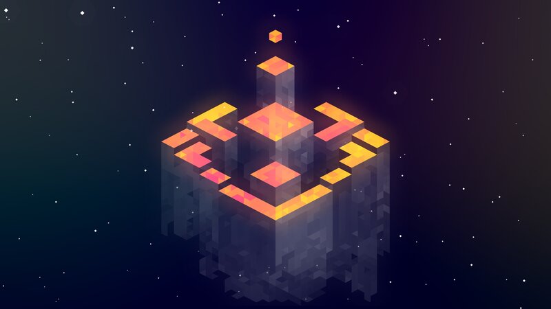 Glowing Cube Structure — Orange
