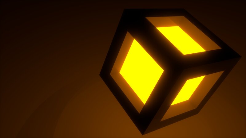 Glowing Cube Structure — Yellow