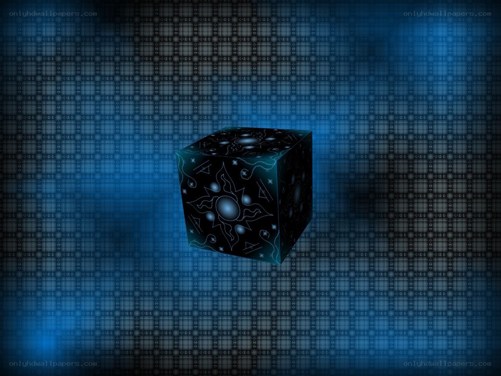 glowing cube with celestial patterns