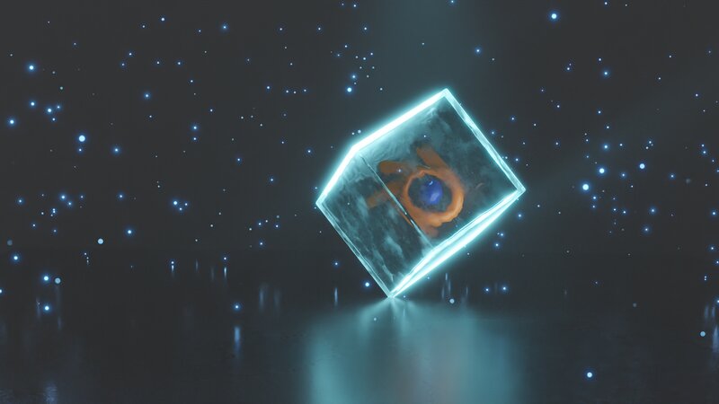 Glowing Cube with Eye