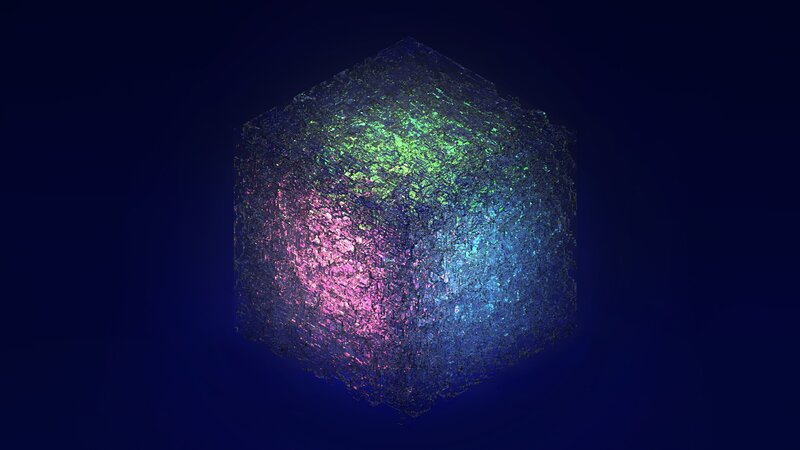 Glowing Cube with Fractal Texture