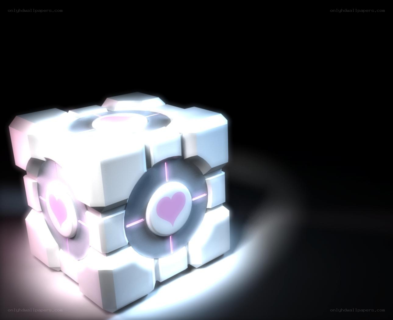 glowing cube with heart symbols