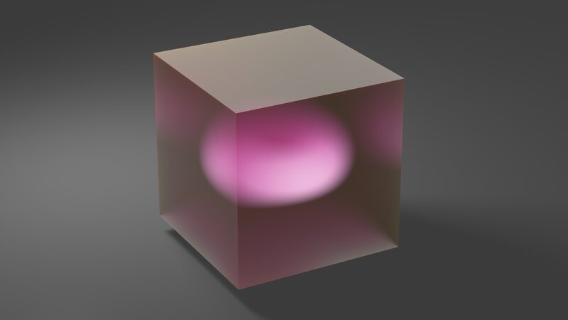glowing cube with sphere