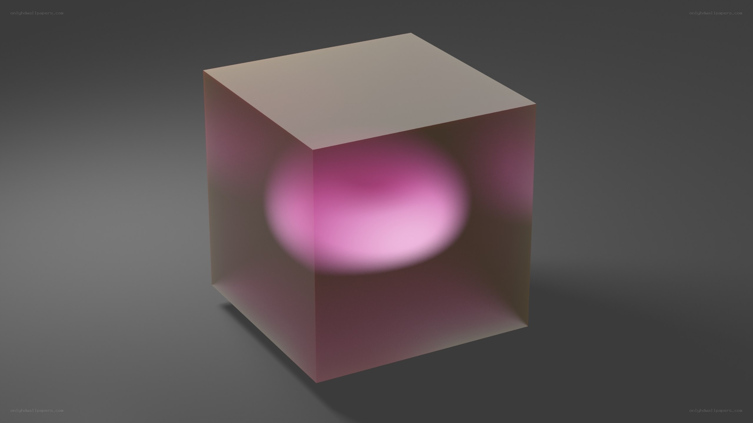 glowing cube with sphere