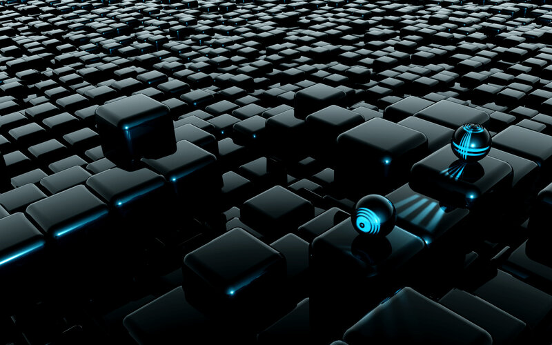 Glowing Cubes and Spheres — Black