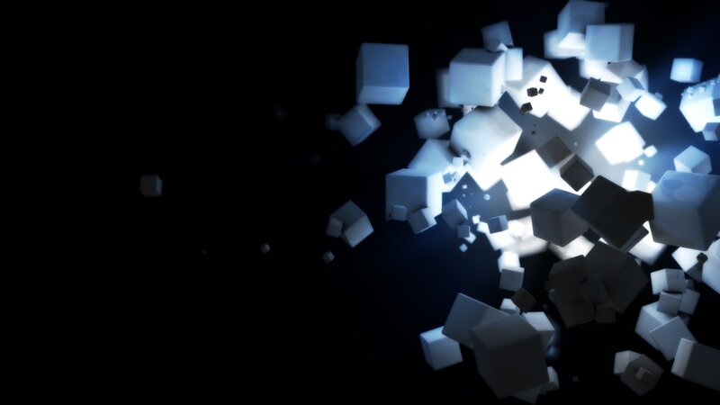 Glowing Cubes Exploding