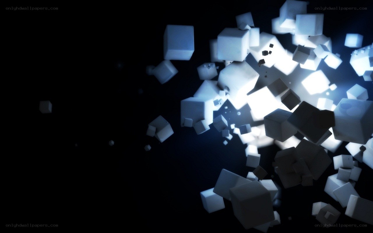 glowing cubes explosion