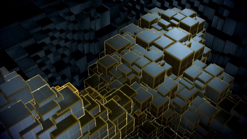 Glowing Cubes in Dark Space — Black
