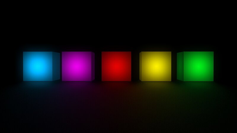 Glowing Cubes in Dark