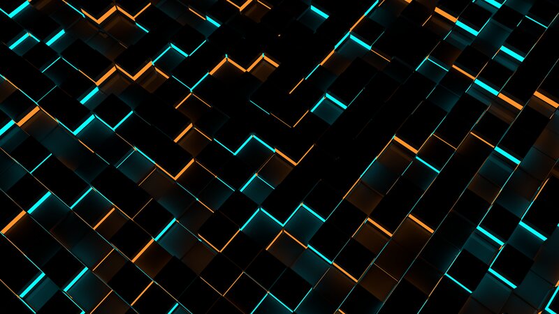 Glowing Cubes in Grid