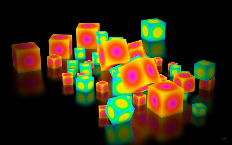 Glowing Cubes on Black