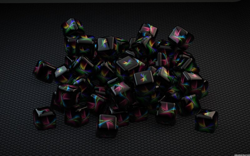 Glowing Cubes on Mesh