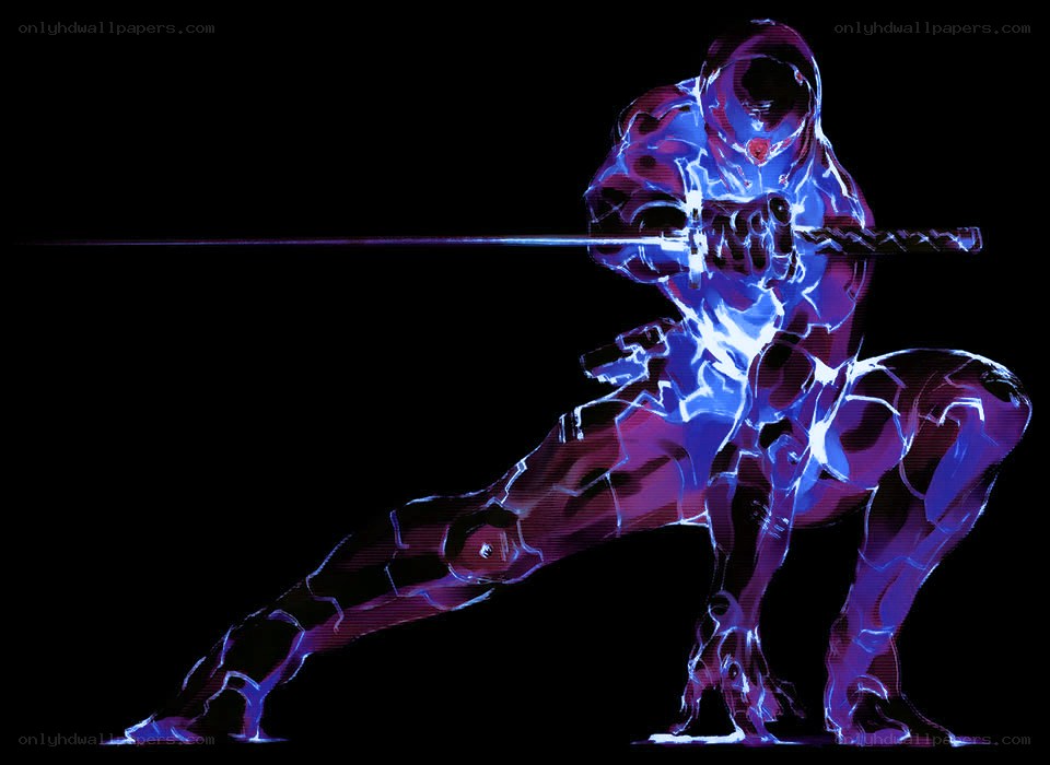 glowing cybernetic warrior
