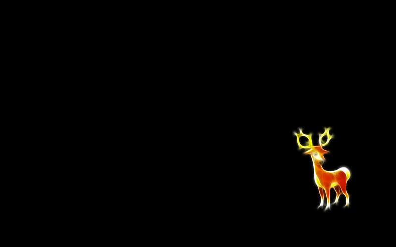 glowing deer silhouette
