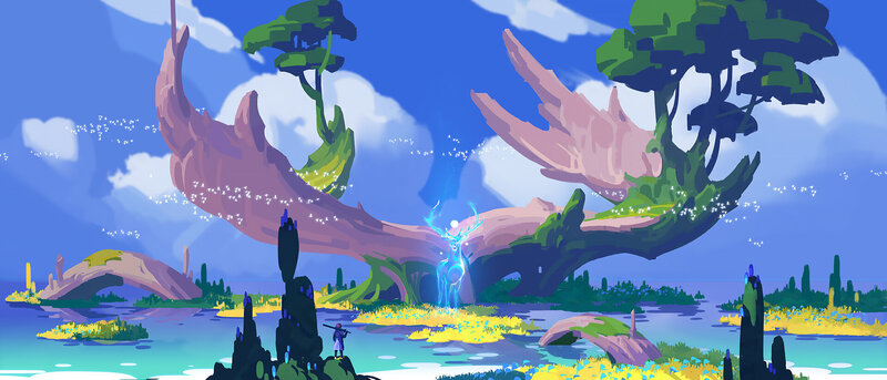 Glowing Deer Spirit — Blue