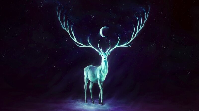 Glowing Deer with Antlers