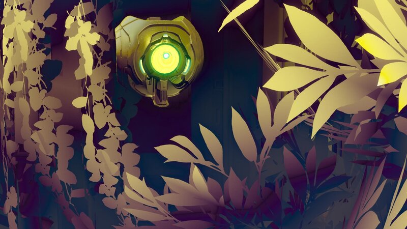 glowing device in foliage