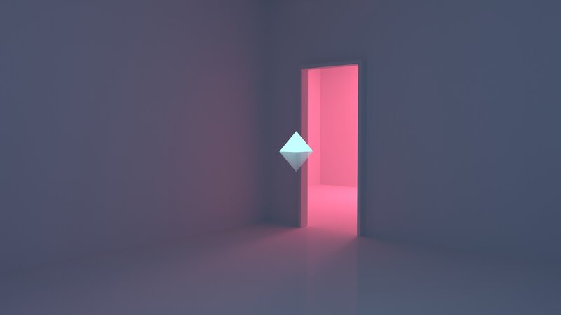 Glowing Diamond in Doorway