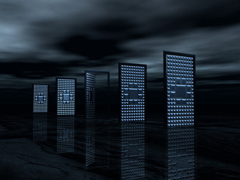 Glowing Digital Doors