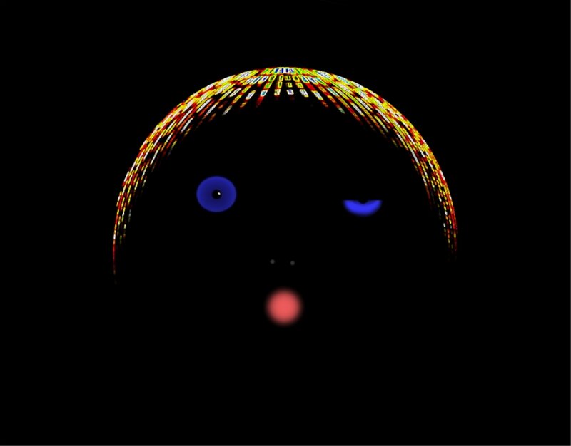 Glowing Digital Face — Black