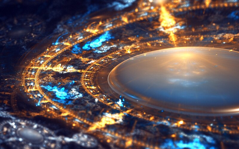 Glowing Disc in Cosmic Scene