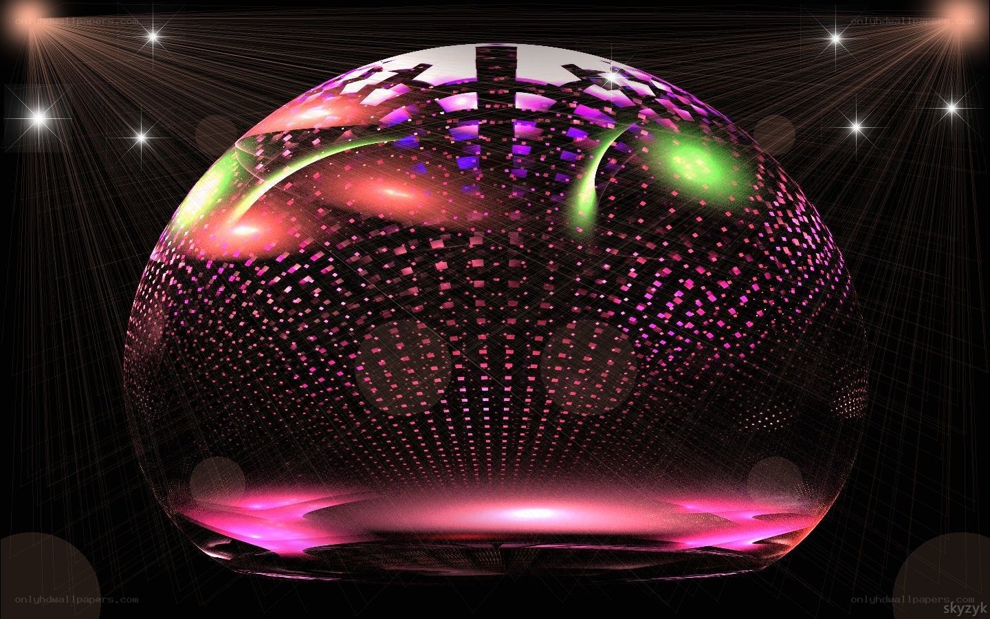 glowing disco ball sphere