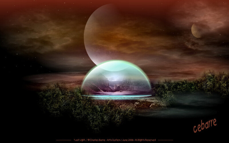 Glowing Dome on Alien Planet
