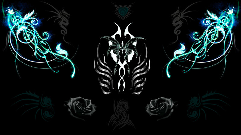 Glowing Dragon and Butterfly