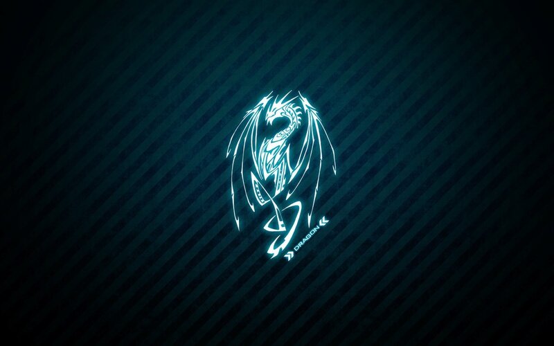 Glowing Dragon Outline — Blue
