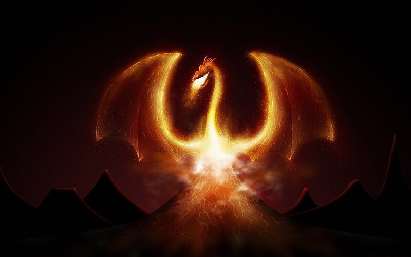 Glowing Dragon Rising